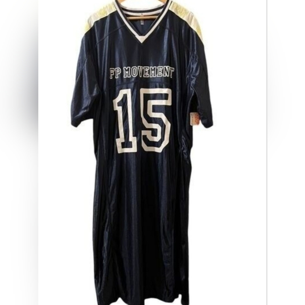 Free People Black and Gold Jersey Dress NWT